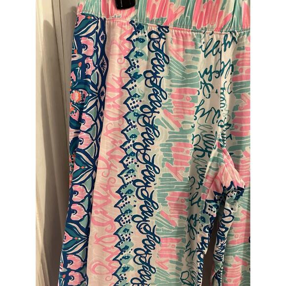 Lilly Pulitzer Pink Blue Say My Name Bal Harbour Palazzo Pants Sz M - Picture 3 of 7
